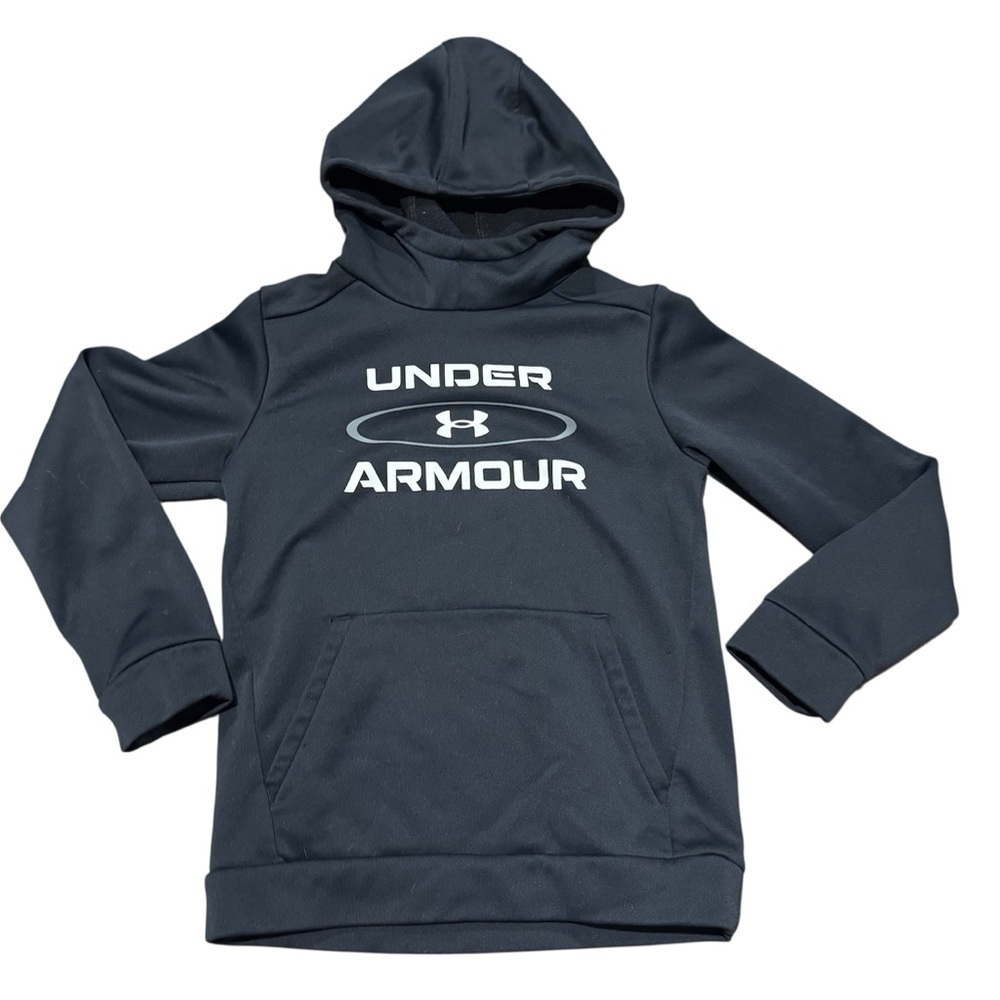 Under Armour COLDGEAR Youth Medium Black Hoodie Hooded Sweatshirt Loose Fit